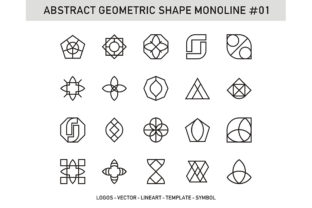 Abstract Geometric Shape Monoline 01: A Versatile, Scalable Design Resource for Creative Professionals