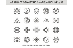 Abstract Geometric Shape Monoline 08: A Versatile, Scalable Design Element for Modern Visual Communication