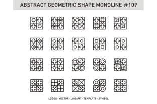 Abstract Geometric Shape Monoline 109: Clean, Scalable, and Versatile Design Resource