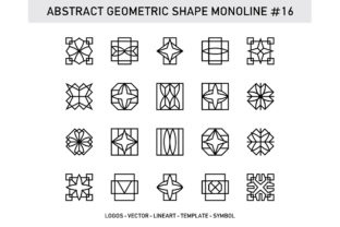 Abstract Geometric Shape Monoline 16: Clean, Scalable & Versatile Design Resource