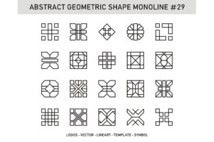 Abstract Geometric Shape Monoline 29