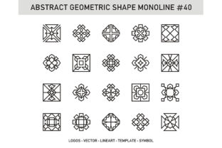 Abstract Geometric Shape Monoline 40: A Versatile Design Asset for Modern Visual Communication