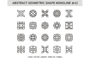 Abstract Geometric Shape Monoline 42
