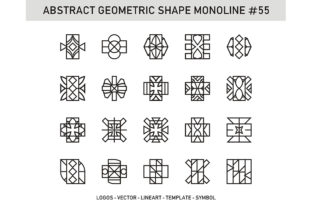 Abstract Geometric Shape Monoline 55: A Refined Vector Asset for Purposeful Design