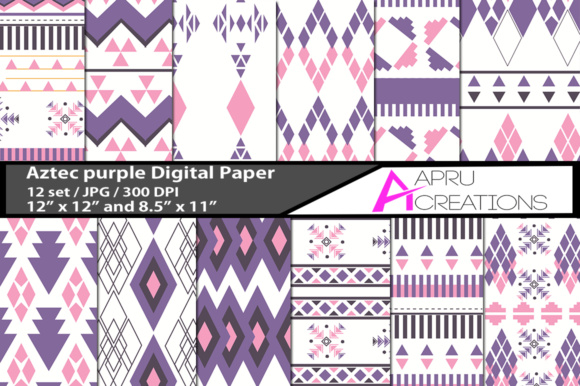 Aztec Purple Digital Papers