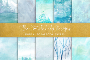 Digital Scrapbook Paper – Watercolor Winter and Ice Scenes in Aqua Blue: A Strategic Creative Asset for Modern Design Workflows