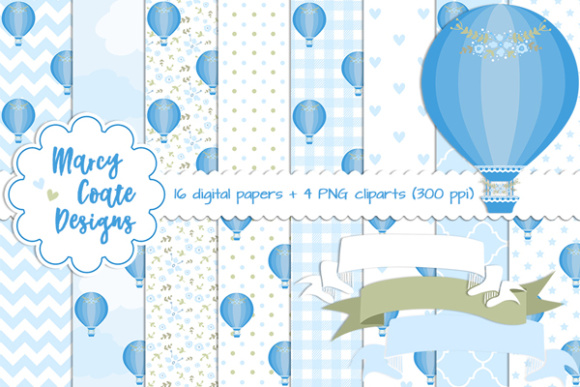 Hot Air Balloon Backgrounds Blue
