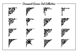 Ornament Corner Set: Timeless Design Flourishes for Classic & Retro Projects
