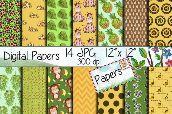 Safari Kraft Digital Paper Pack