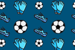 Seamless Pattern of Soccer Sport: Doodle-Style Goalkeeper Gloves That Capture the Soul of Football