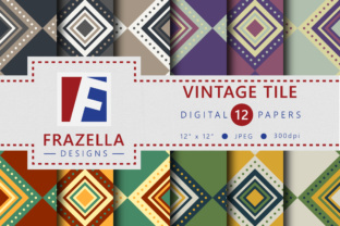 Vintage Tile Retro Digital Paper Collection