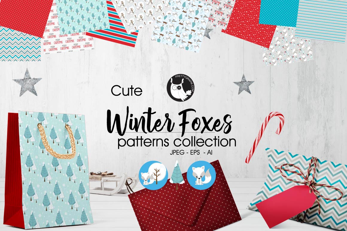 Winter Foxes Pattern Backgrounds: High-Quality, Versatile Design Assets for Creative Professionals
